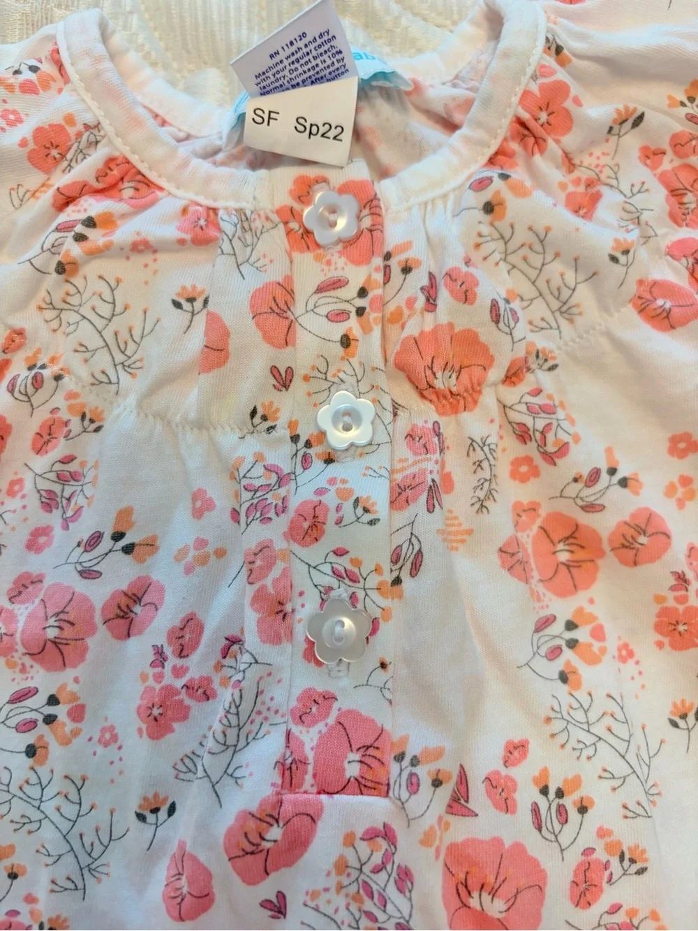Baby Floral One-Piece Romper in Pink